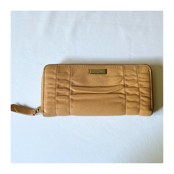 Cole Haan Bailey II Zip Around Ruched Leather Wallet - Picture 1 of 10